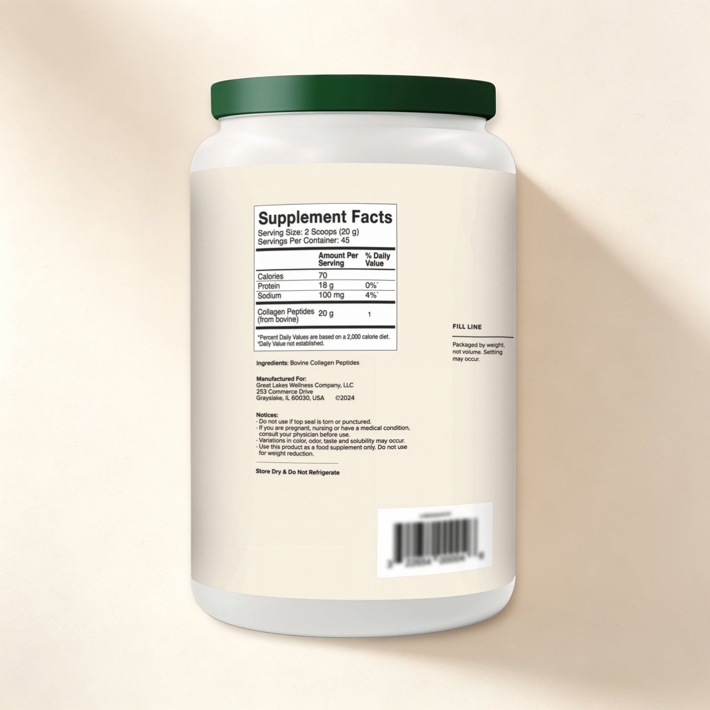 Great Lakes Wellness Collagen Peptides Powder